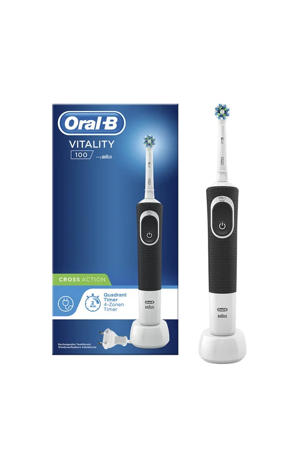 Brosse à dents électrique – Vitality 100 H-BOX Cross Action – Noir