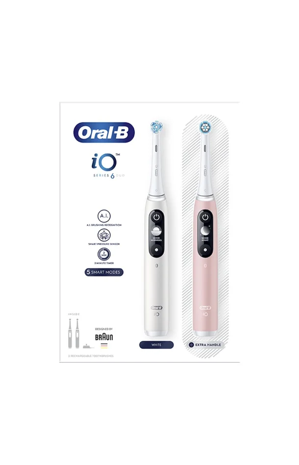 Brosses à dents électriques – iO6 – Blanc & rose