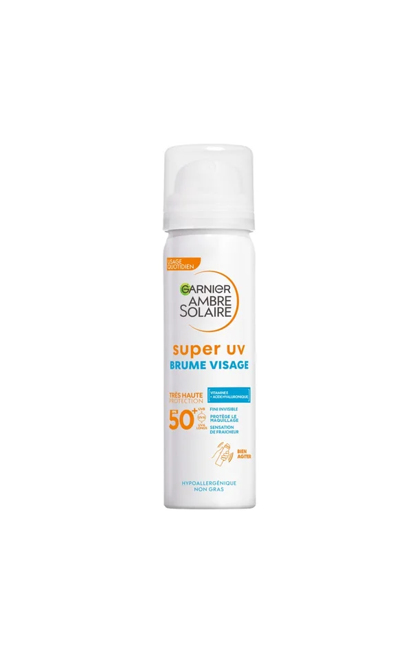 Brume solaire SPF 50+ – Acide hyaluronique & vitamine E – Visage – 75 ml