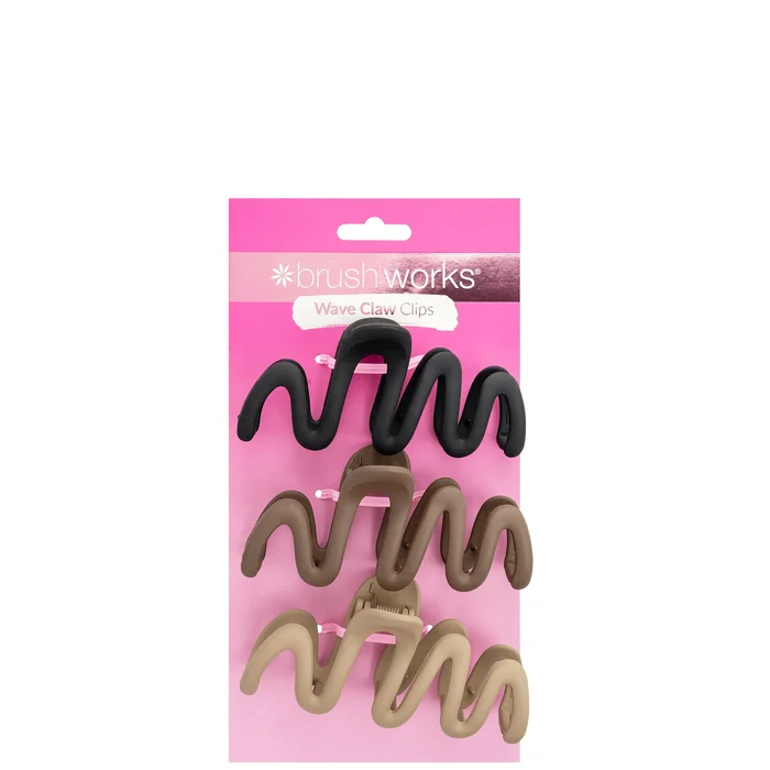 brushworks Wave Claw Clips – 3 Pack