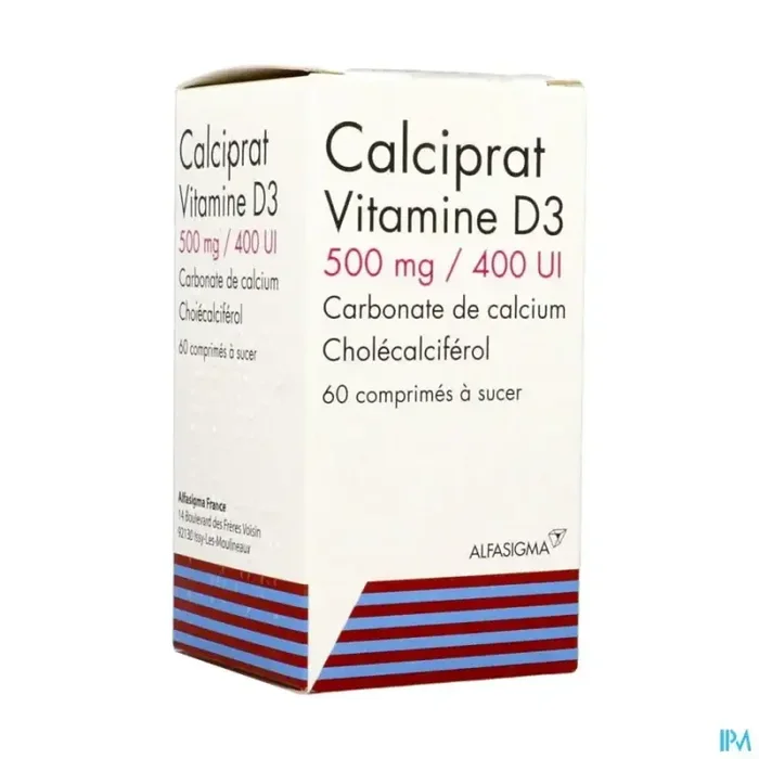Calciprat vitamine d3 500mg/400ui comprimé à sucer 60