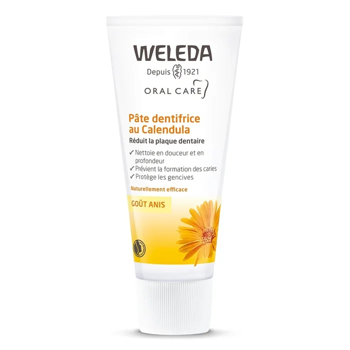 Calendula Goût Anis – Pâte Dentifrice – Formule Naturelle pour Réduire la Plaque Dentaire – 75ml
