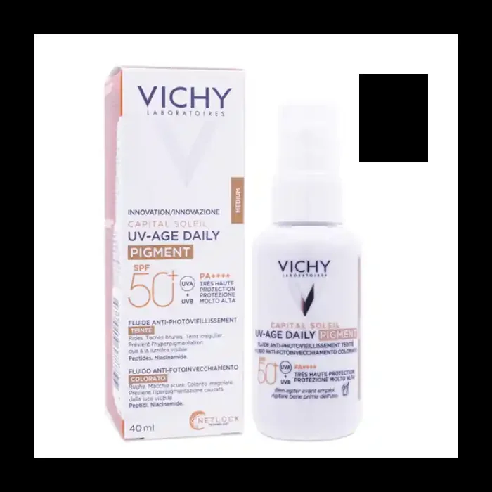 CAPITAL SOLEIL FLUIDE UV-AGE ANTI PHOTOVIEILLISSEMENT PIGMENT SPF50+ TEINTE MEDIUM 40ML VICHY