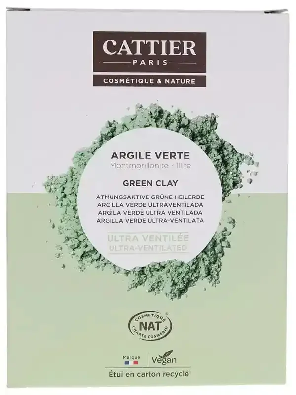 Cattier Argile Verte Ultra Ventilée Montmorillonite Illite Bio 250 g
