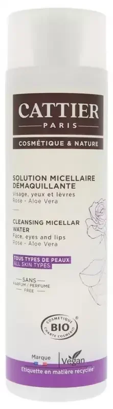 Cattier Solution Micellaire Démaquillante Visage Yeux Lèvres 300 ml