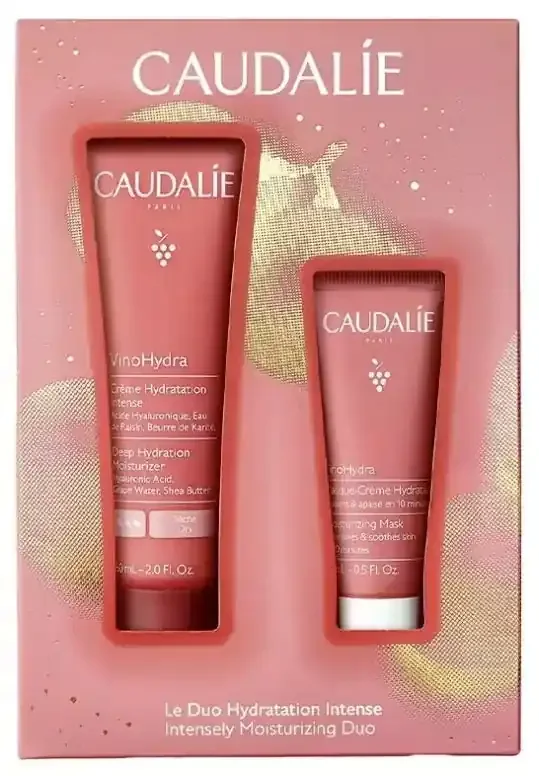 Caudalie VinoHydra Coffret Duo Crème Hydratation Intense 60 ml + Masque-Crème Hydratant 15 ml Offert