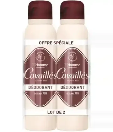Cavaillès Déodorant Homme Fraîcheur 48 h Spray x2