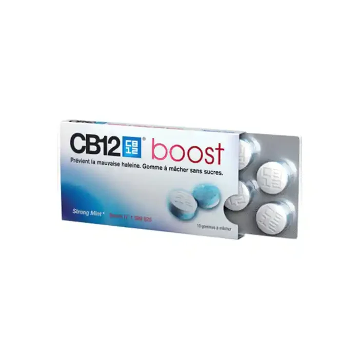 CB12 boost 10 gommes a macher sans sucre menthe forte