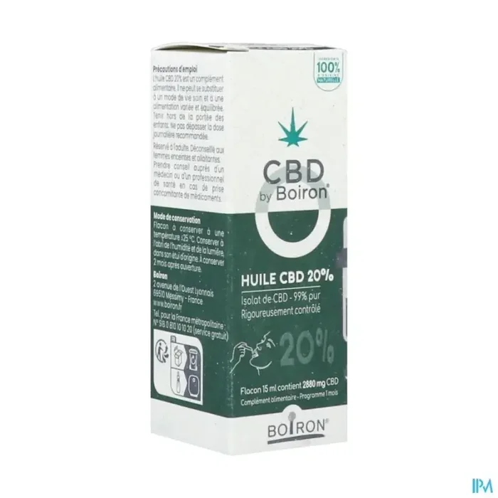 Cbd by boiron huile pure 20% 15ml