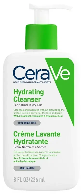Cerave Crème Lavante Hydratante – Peaux Sèches à Très Sèches 236 ml