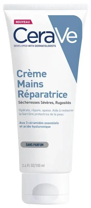Cerave Crème Mains Réparatrice Pour Les Mains Abîmées et Les Sécheresses Sévères 100 ml