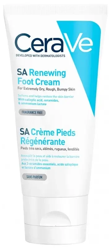 Cerave sa Anti-Rugosités Crème Pieds Régénérante Pour Les Pieds Très Secs Abîmés et Rugueux 88 ml