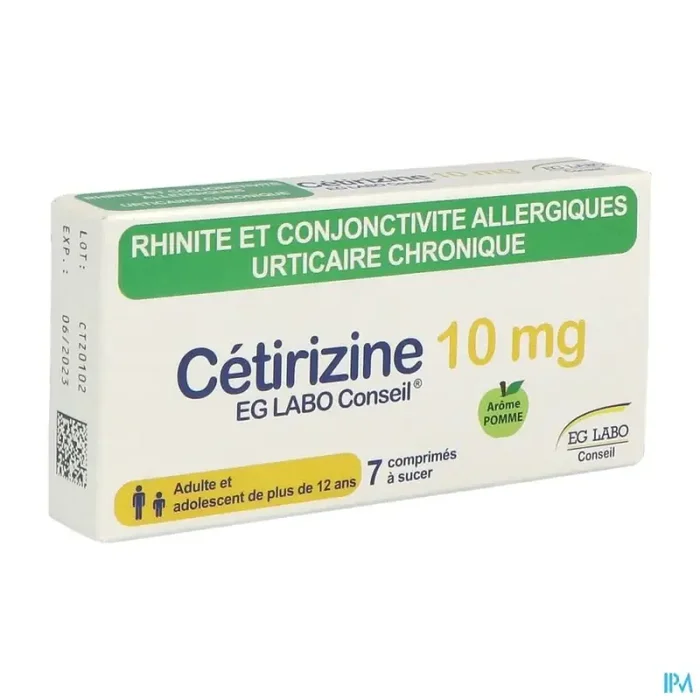 Cetirizine eg labo conseil 10mg comprime à sucer 7