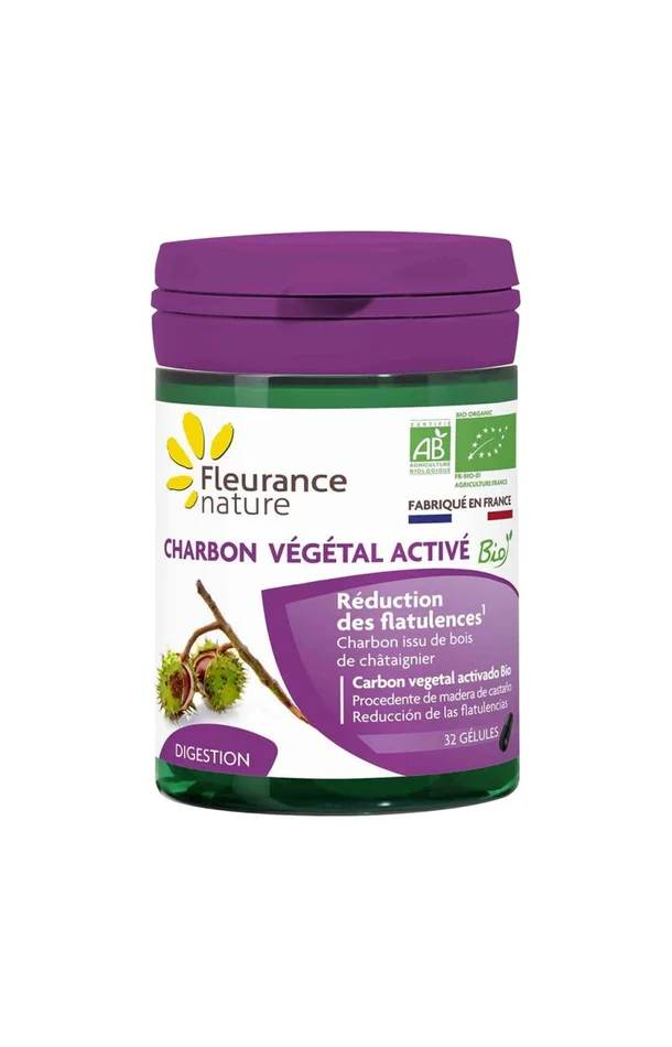 Charbon végétal activé bio – 32 gélules