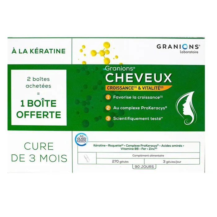 Cheveux croissance & vitalité 3×90 gélules