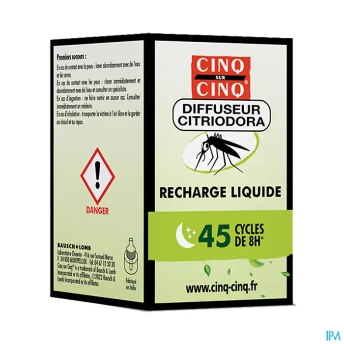 Cinq sur cinq recharge diffuseur citriodora