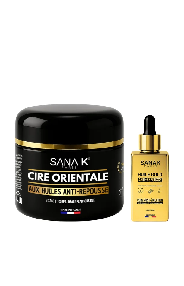 Cire orientale 700g & huile post épilation – Anti-repousse – Visage & corps