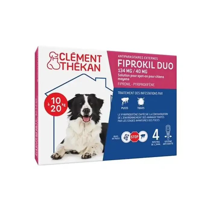 Clement Thekan Fiprokil Duo 134mg/40mg 10 a 20kg 4 pipettes