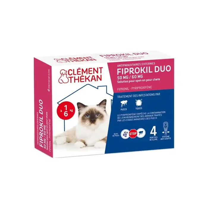 Clement Thekan fiprokil duo 50mg/60mg spot-on chats