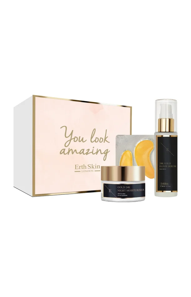 Coffret anti-âge – Or 24k & rétinol – Visage & yeux – 3 produits