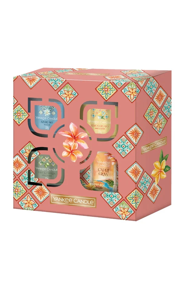 Coffret bougies – 3 votives & 1 petite bougie