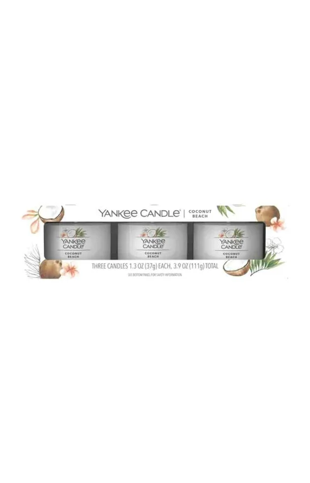 Coffret bougies votives – Plage de noix de coco – 3 x 37 g
