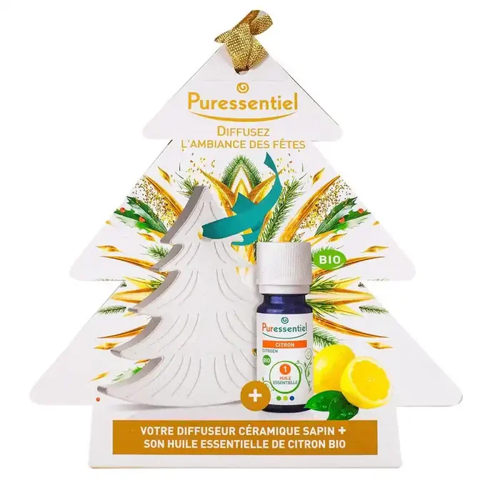 Coffret diffuseur céramique sapin citron bio