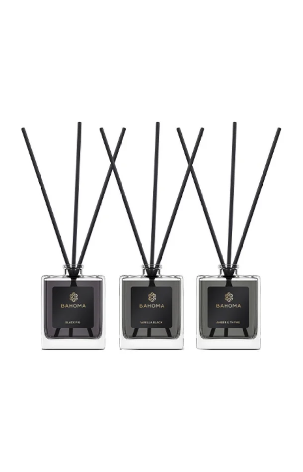 Coffret diffuseurs d’ambiance – Black Fig, Vanilla Black & Amber & Thyme – 3 x 50 ml