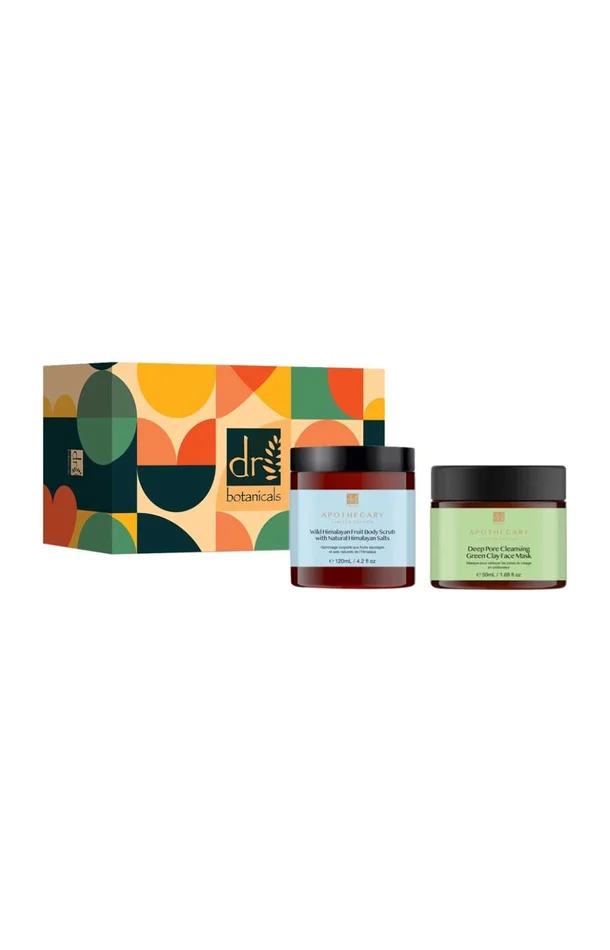 Coffret gommage & masque – Fruits de l’himalaya & Argile verte – Visage & Corps – 120 + 60 ml