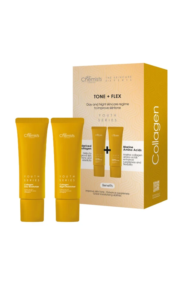 Coffret rajeunissant – Crèmes jour & nuit – Collagène 1% – Visage