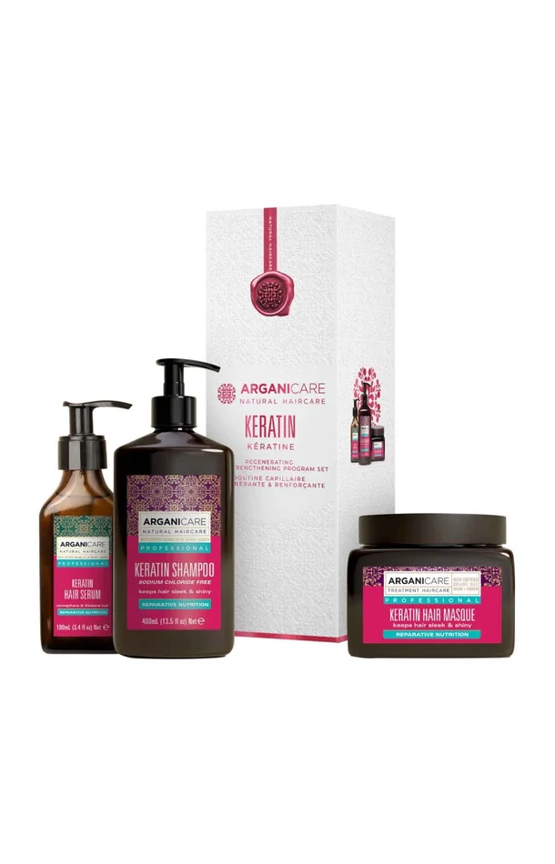 Coffret réparateur & fortifiant – Kératine – Tous types de cheveux – 3 produits