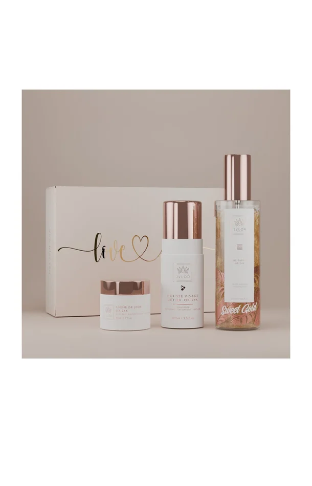 Coffret routine quotidienne – Exclu Fêtes des Mères – Or 24K – Visage & corps – 3 produits