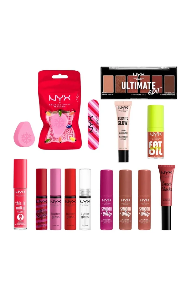 Coffret surprise – Yeux, lèvres & teint – 14 produits