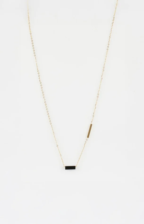 Collier – Acier inoxydable- Doré & noir