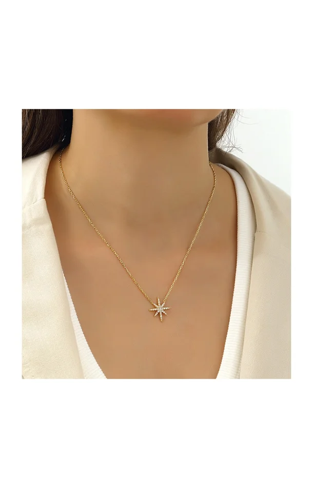 Collier – Argent 925/000 plaqué or & zircons