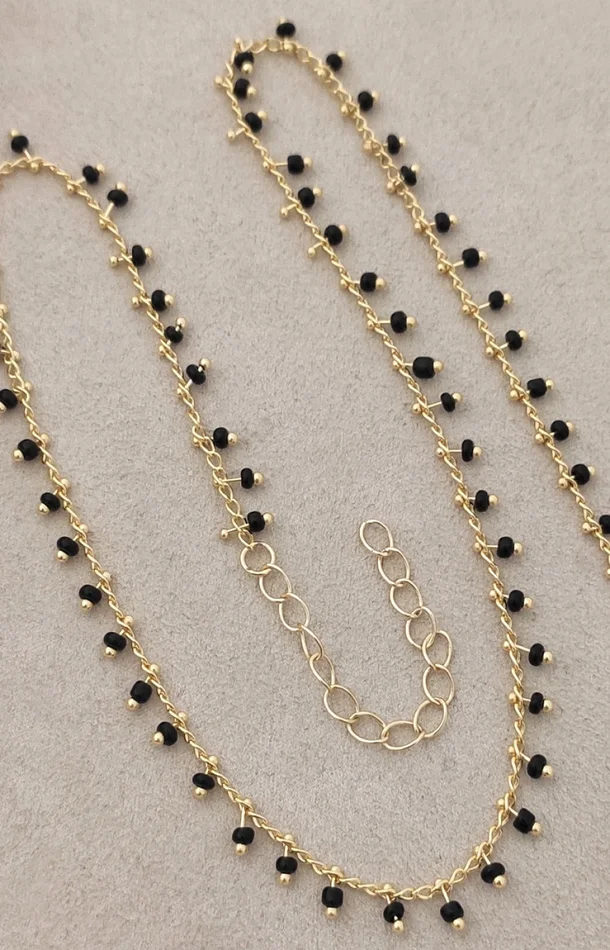 Collier – Laiton plaqué or & pierre en cristal