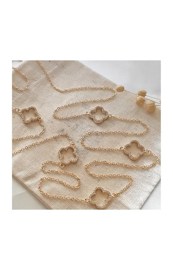 Collier – Laiton plaqué or & zirconium