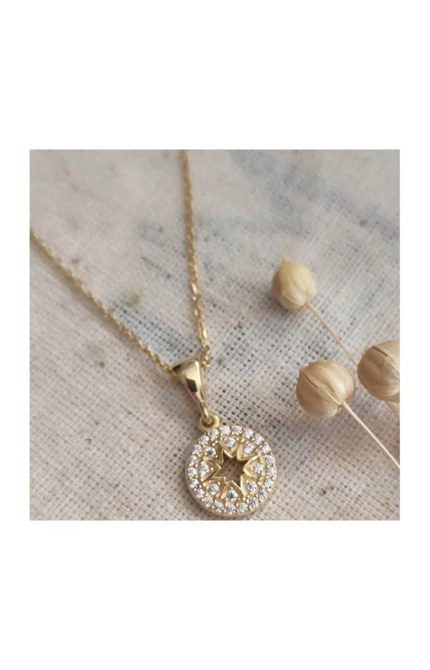 Collier étoile – Argent 925/000 plaqué or & zircons