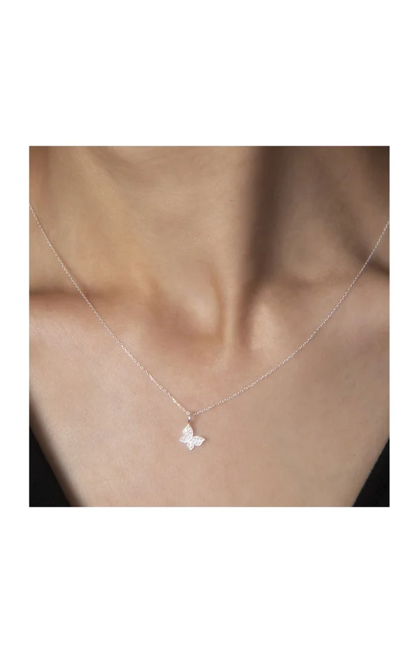 Collier papillon – Argent 925/000 & zircons