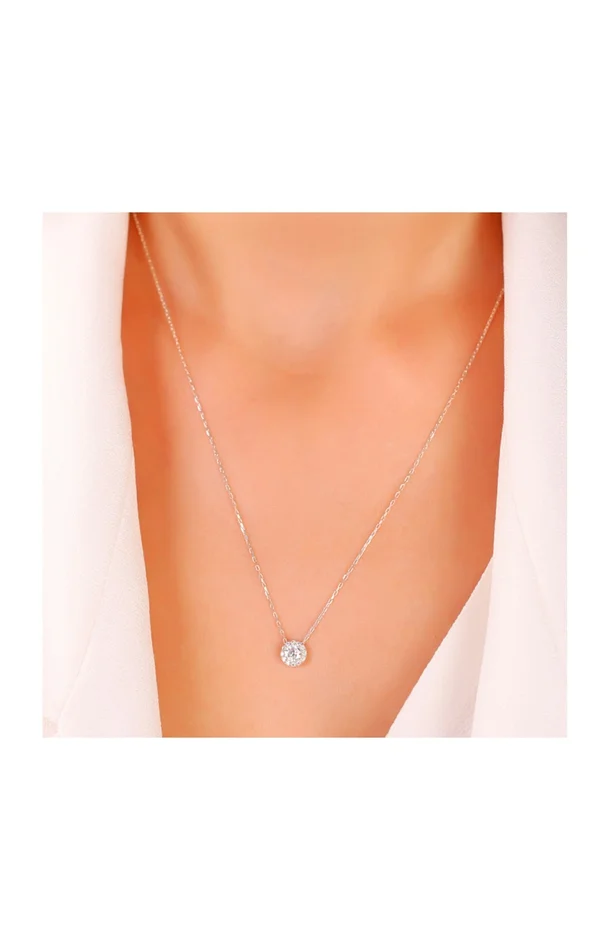 Collier pendentif – Argent 925/000 & zircon