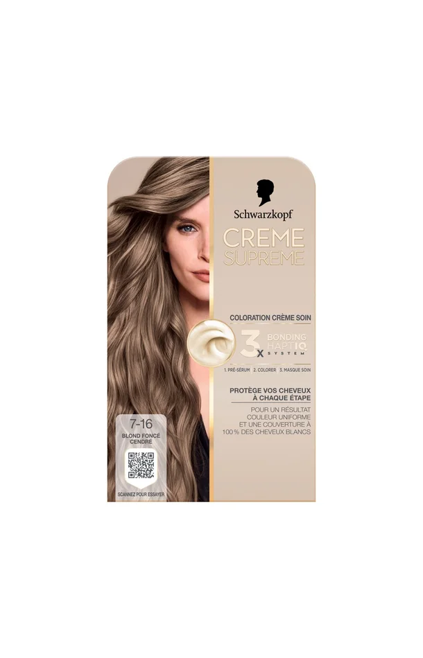 Coloration – Crème supreme – 7-16 Blond foncé cendré