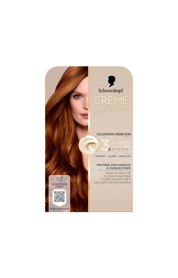 Coloration – Crème supreme – 7-7 Blond foncé cuivré