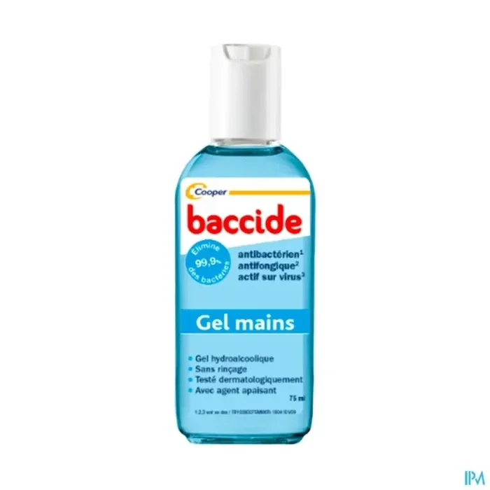 Cooper baccide gel sans rincage mains bleu 100ml
