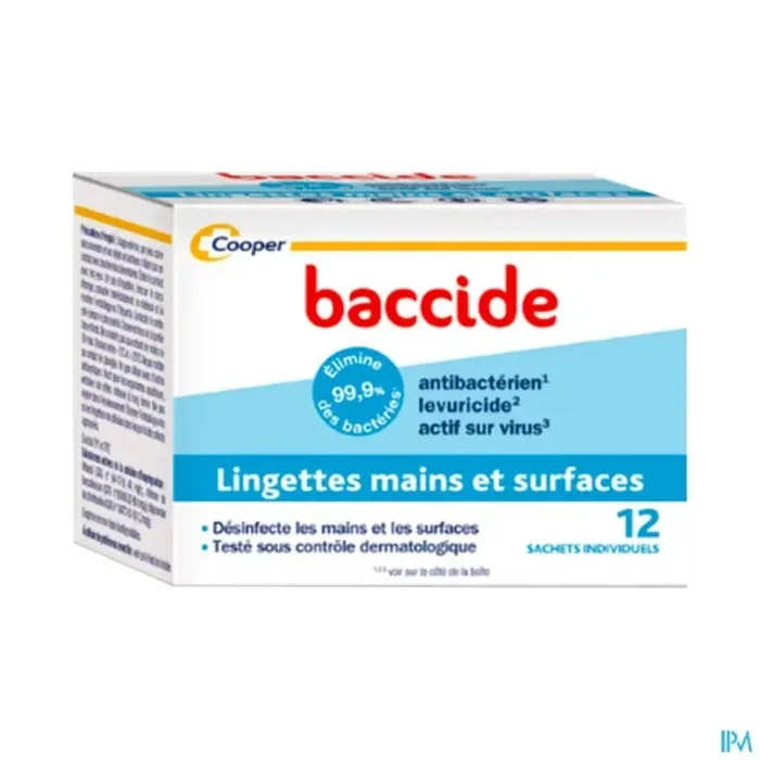 Cooper baccide lingette mains surfaces individuelle 12