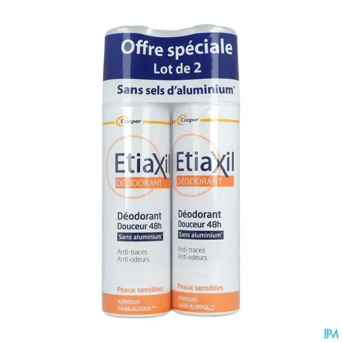 Cooper etiaxil deodorant douceur 48h spray 150ml x2