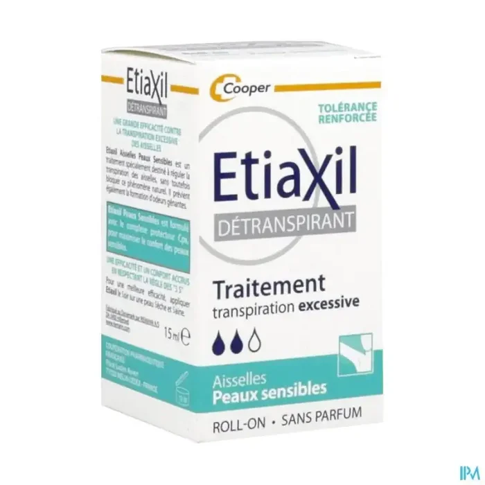Cooper etiaxil detranspirant aisselles peaux sensibles roll 15ml