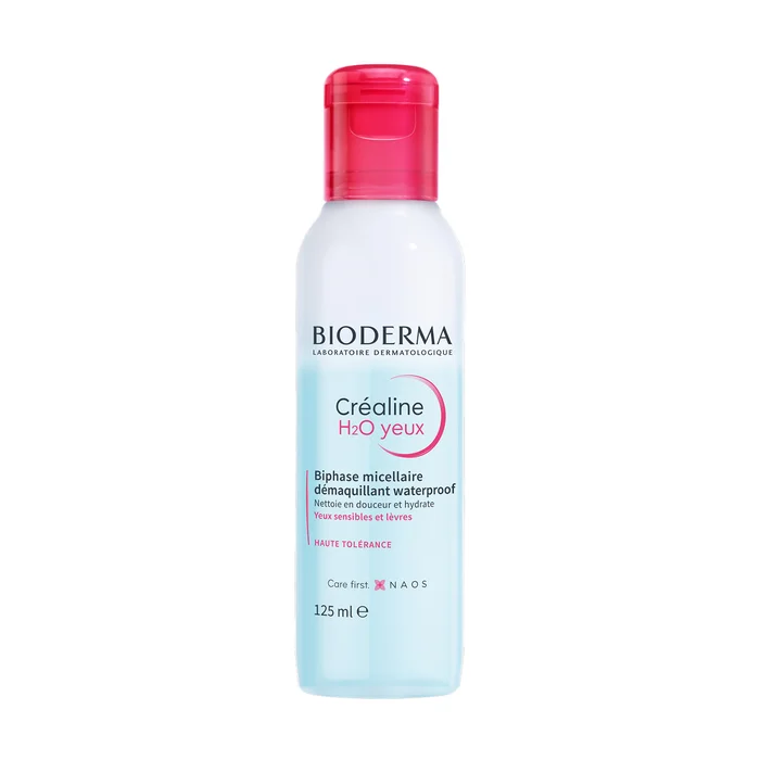 Cr&eacute;aline H2O – D&eacute;maquillant Waterproof Biphase Micellaire – Yeux Sensibles et L&egrave;vres – 125ml