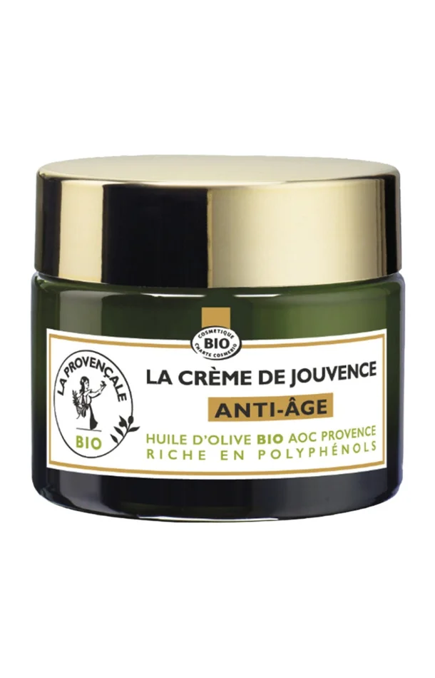 Crème anti-âge bio – Huile d’olive & glycérine végétale – Peaux matures