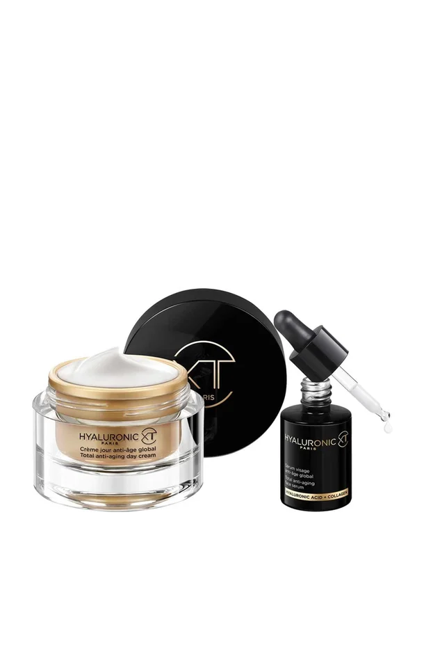 Crème de jour & sérum anti-âge global – Or pur & acide hyaluronique – Visage