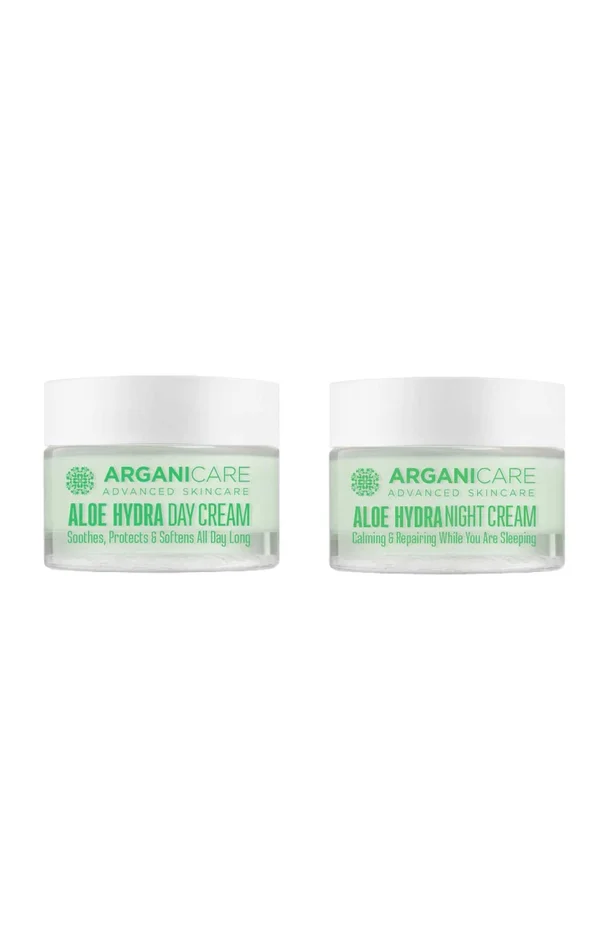Crème de jour adoucissante & crème de nuit nourrissante – Aloe vera – Visage – 2 x 50 ml